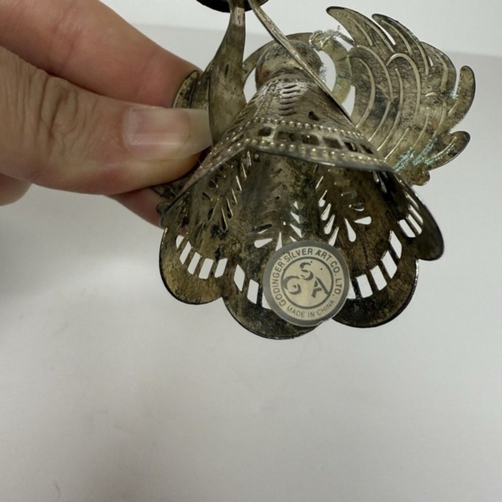 Vintage Silver plated Art Christmas Angels Choir With Candle Horn Wings Set Of 2 - Picture 4 of 8